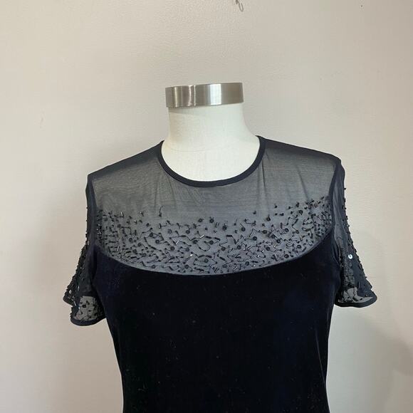 J.R Nites Caliendo by Y2K Black Velvet and Mesh Mini Black Short Dress Size 8 - Picture 8 of 8